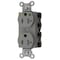 Hubbell Wiring Device-Kellems Straight Blade Receptacle, 5-20R, 20 A, 125V AC, 2 Pole, 3 Wire, Flush Mount, Grounded SNAP8300GYLTRA - alternate 5